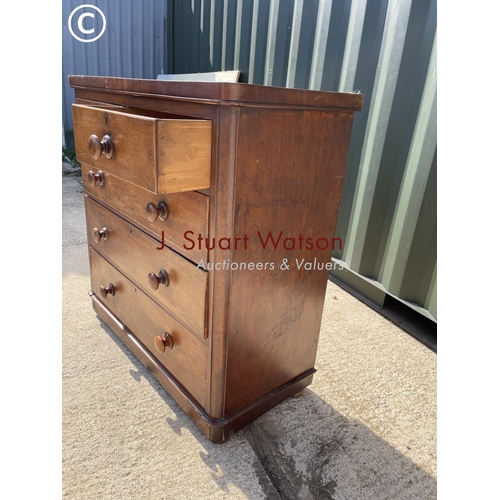 368 - A Victorian mahogany chest of five drawers