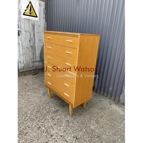 37 - A mid century teak tallboy chest of drawers by Lebus