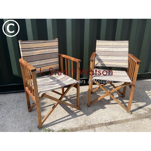 371 - A pair of folding director's style chairs