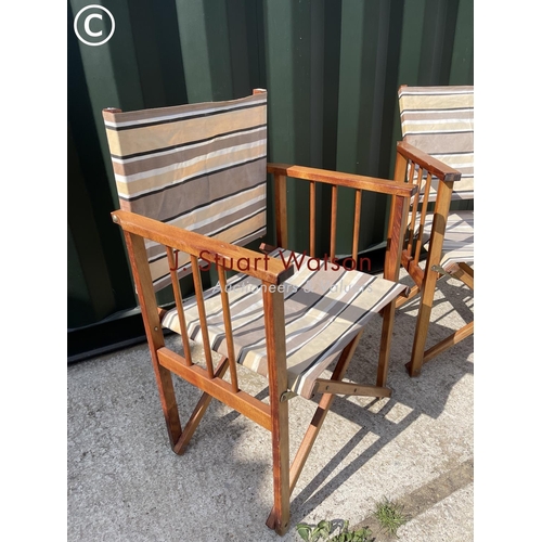 371 - A pair of folding director's style chairs