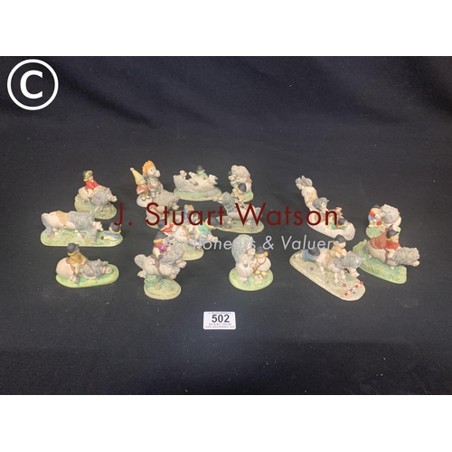 502 - 15 Thelwell Figures dated 1983 - 1987 (4 with small chips)