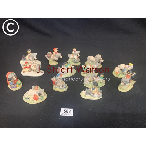 503 - 14 Thelwell Figures dated 1988 - 1992 (2 with small chips)