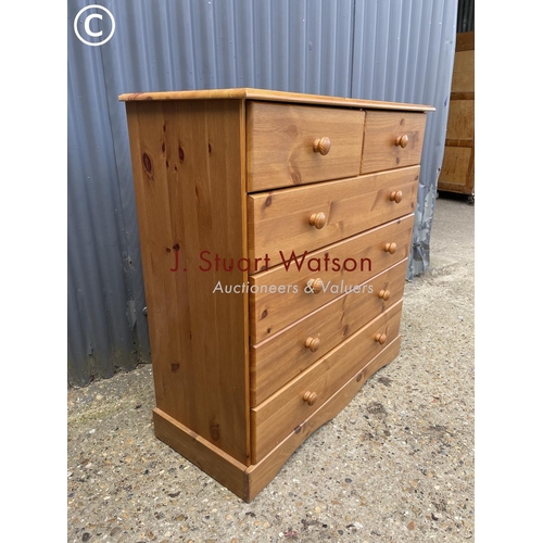 6 - A modern pine chest of six drawers