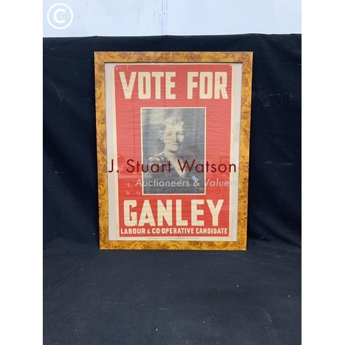 770 - Framed Vote for Labour poster 64 x 84 cms