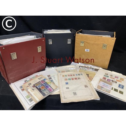 954 - Three cases full of mostly early foreign stamps