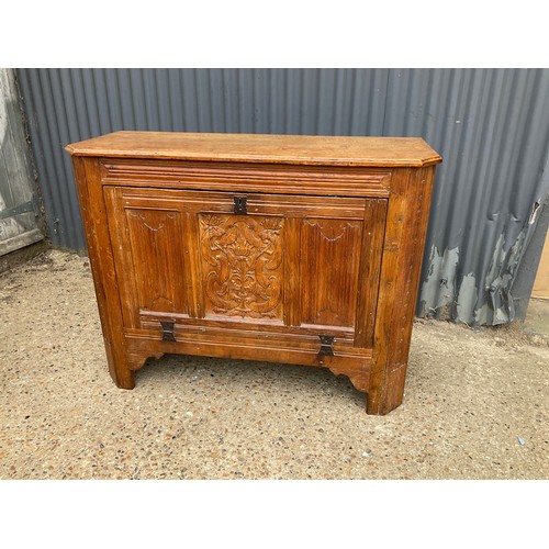 307 - An oak drop front sideboard