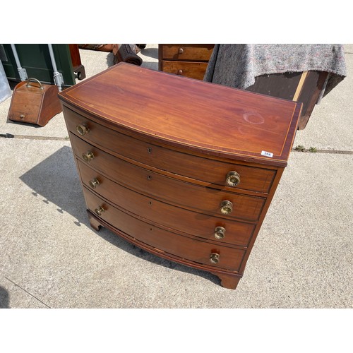 366 - A Victorian mahogany chest of four drawers 100x55 x 91