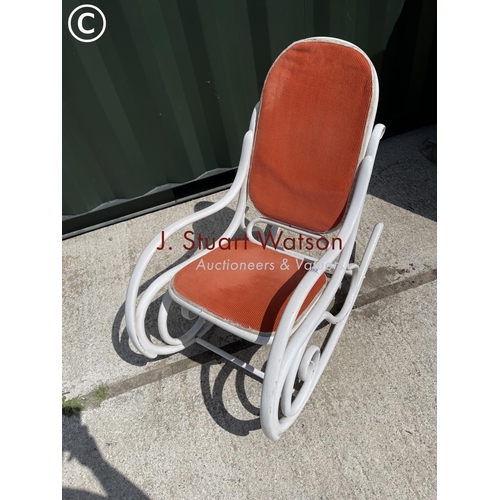 350G - A white painted bentwood rocker chair