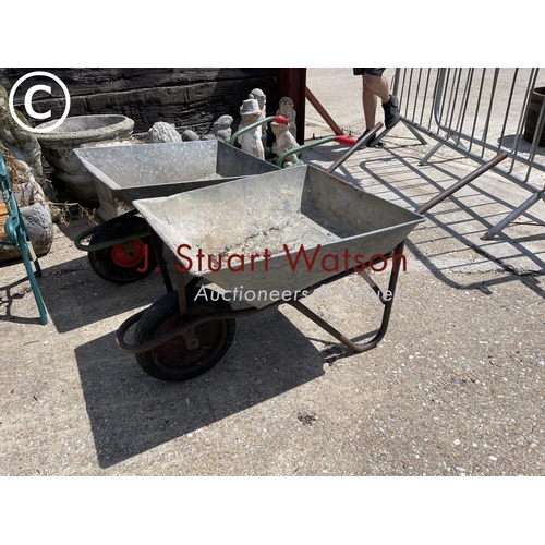 490O - Two vintage wheel barrows