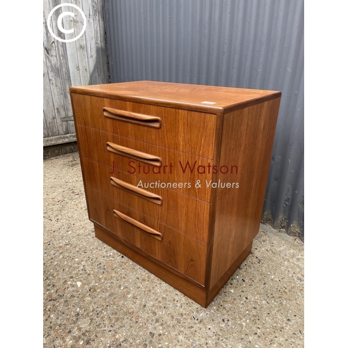 1 - A mid century g plan fresco chest of four drawers