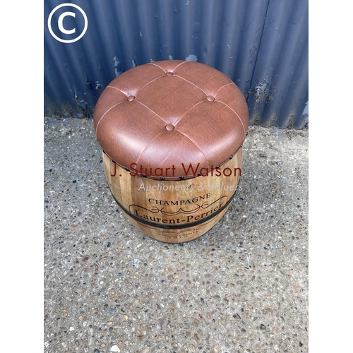 241 - A Laurent Perrier champagne barrel stool with storage