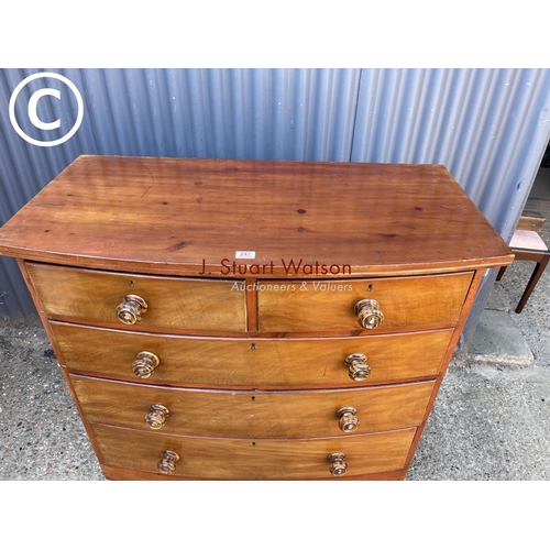 247 - A victorian mahogany bow front chest of five drawers