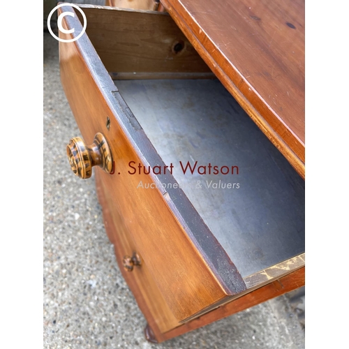 247 - A victorian mahogany bow front chest of five drawers