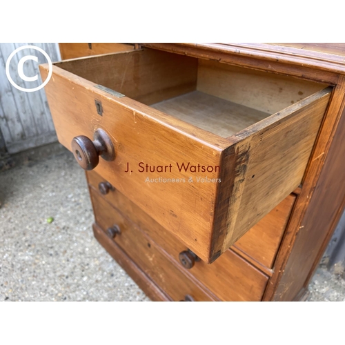 248 - A victorian pitch pine(?) chest of five drawers