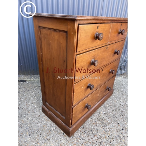248 - A victorian pitch pine(?) chest of five drawers