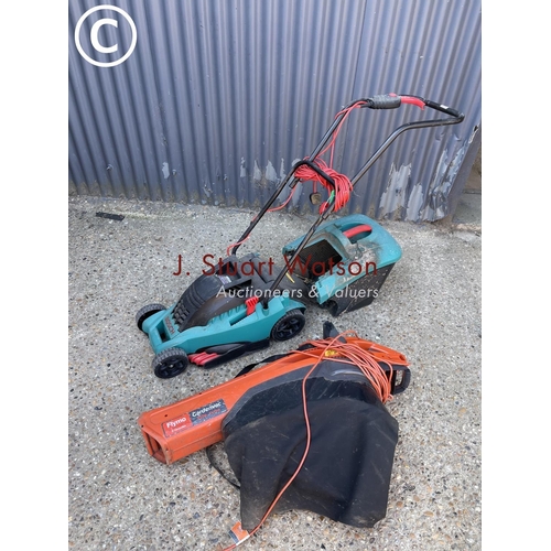 252 - Electric mower and a leaf blower