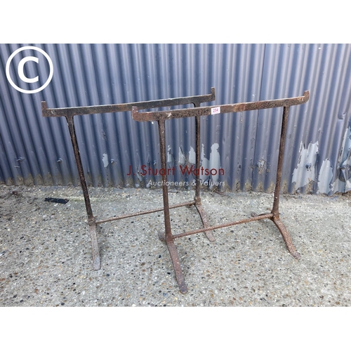 254 - A pair of blacksmiths tressel  stands