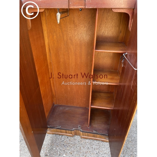 270 - A deco style walnut wardrobe