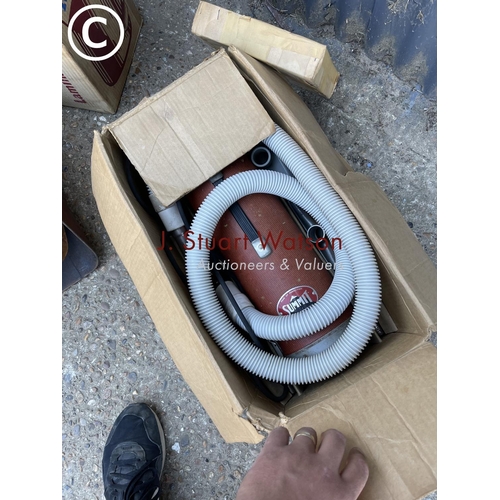 281 - Vintage heater, boxed hoover and coal scuttle
