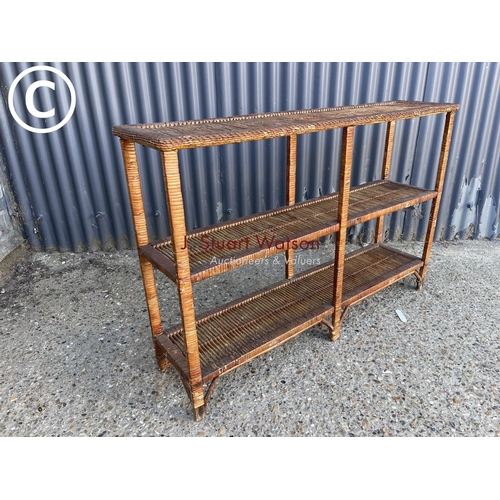 292 - Vintage wicker open shelves 122x30x80