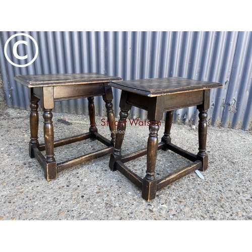 295 - A pair of oak joint stools 48x30x47