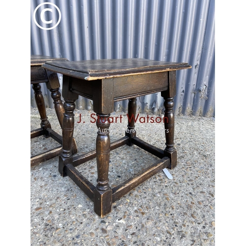 295 - A pair of oak joint stools 48x30x47