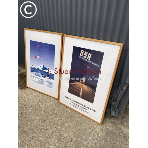 3 - Pair of large modern poster prints