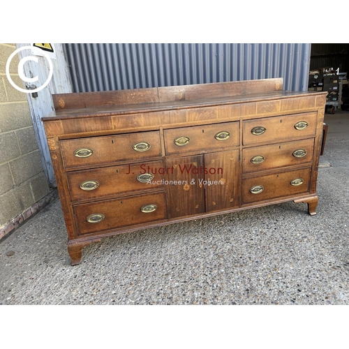 300 - A Georgian oak sideboard with inlaid decoration 186 x51 x96