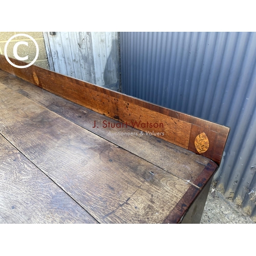 300 - A Georgian oak sideboard with inlaid decoration 186 x51 x96