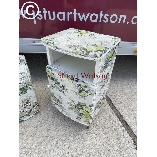 325 - Retro floral pattern bedside and ottoman