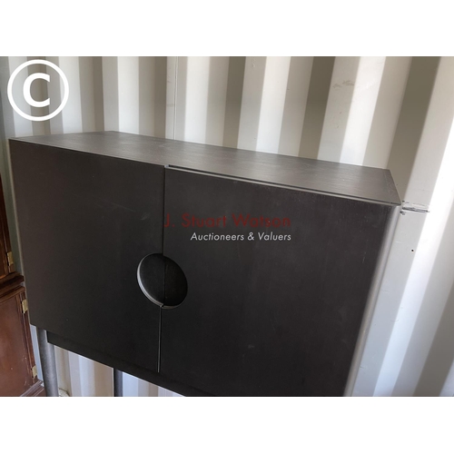 350H - A modern design black ash two door cabinet 100x55x 152