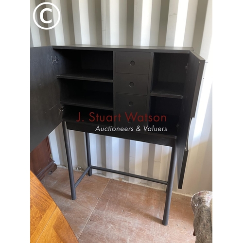 350H - A modern design black ash two door cabinet 100x55x 152