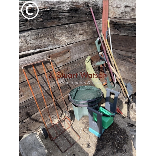470 - Vintage barrow and assorted garden tools