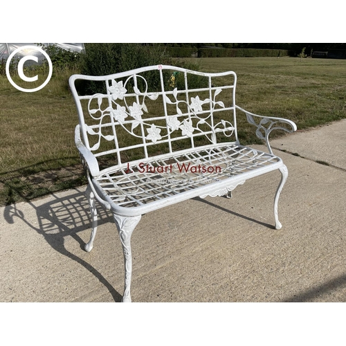 478 - White painted aluminium garden bench
