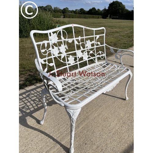 478 - White painted aluminium garden bench