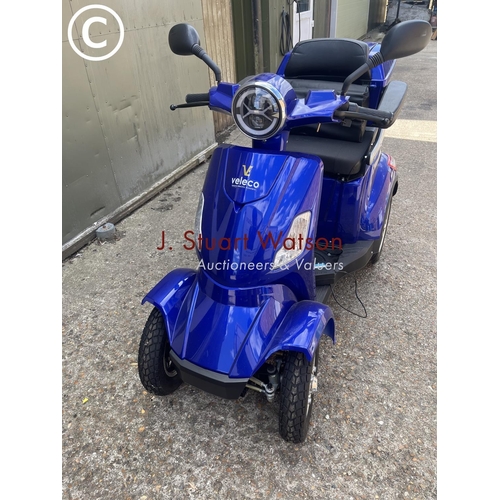 490 - A Veleco blue 'luxury mobility scooter' working order with key and charger - hardly used. Purchased ... 
