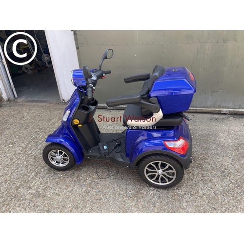 490 - A Veleco blue 'luxury mobility scooter' working order with key and charger - hardly used. Purchased ... 