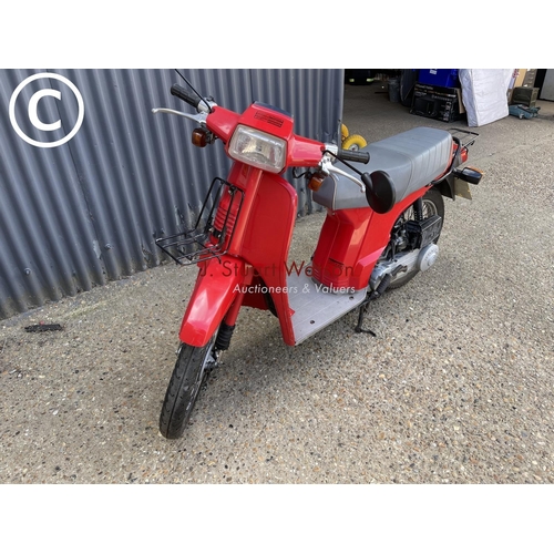 496 - S748 DGH Honda moped bike in running order. Odometer 7657 miles. 50cc. with rear lock box. Current V... 