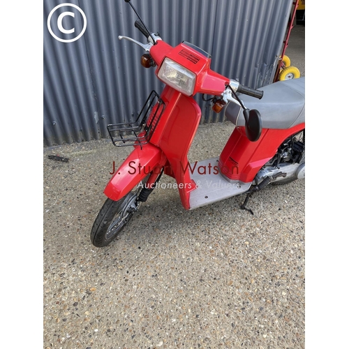 496 - S748 DGH Honda moped bike in running order. Odometer 7657 miles. 50cc. with rear lock box. Current V... 