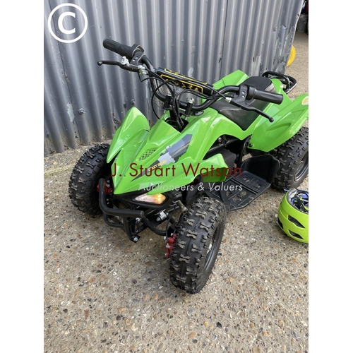 498 - Electric mini moto 'crazy quads' childrens quad. Takes charge and drives