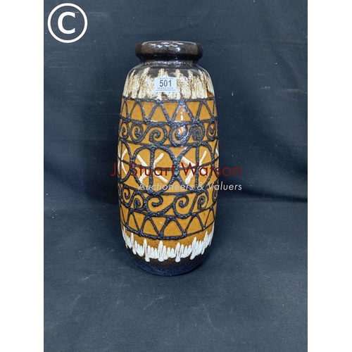 501 - Large West German Pottery Vase, height 48cms, no damage