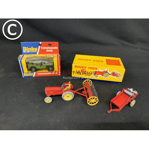 570 - Boxed Dinky no 310, unboxed manure spreader and boxed Dinky Commamdo Jeep