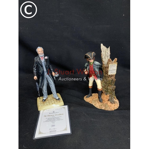 576 - Royal Doulton Sir Henry Doulton Ltd Edition Figure, no 74 and Royal Doulton Dick Turpin sculpture (r... 