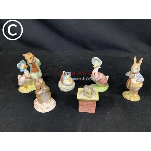 581 - 6 Royal Albert Beatrix Potter figures, no damage except repair to ear on Peter