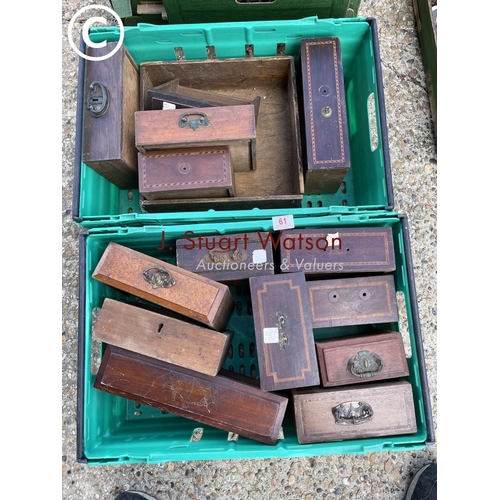 61 - Two crates of antique drawers