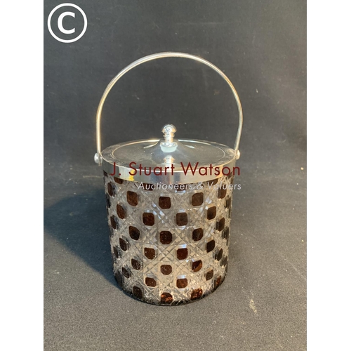 691 - Ruby cut glass barrell