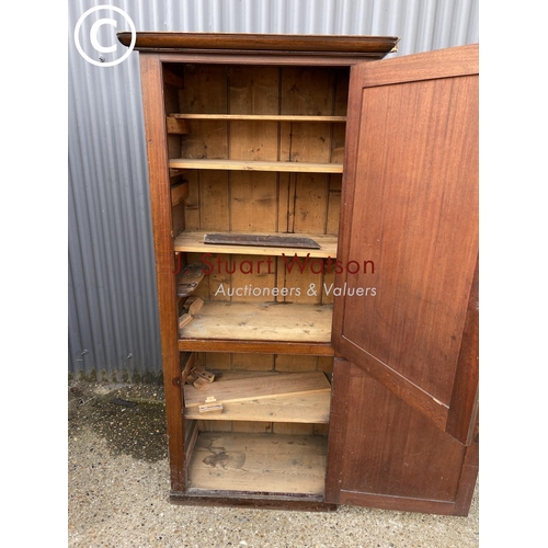 76 - An Edwardian two door house keepers larder cupboard lined with pine shelves