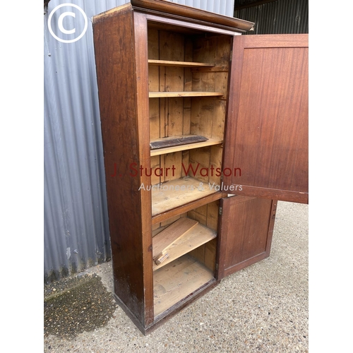 76 - An Edwardian two door house keepers larder cupboard lined with pine shelves