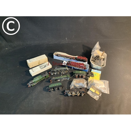 796 - Two model traction loco kits, five metal locos, parts and spares