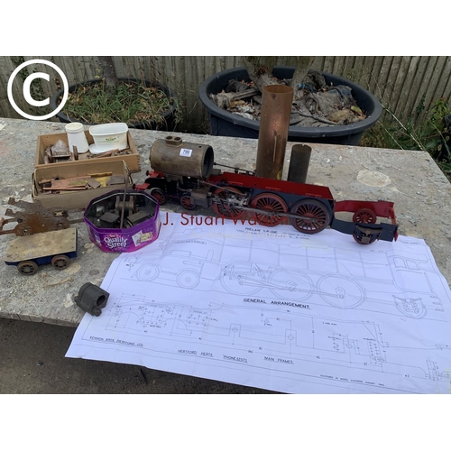 799 - Partially completed scratch built live steam loco Hielan Lassie, 3 1/2